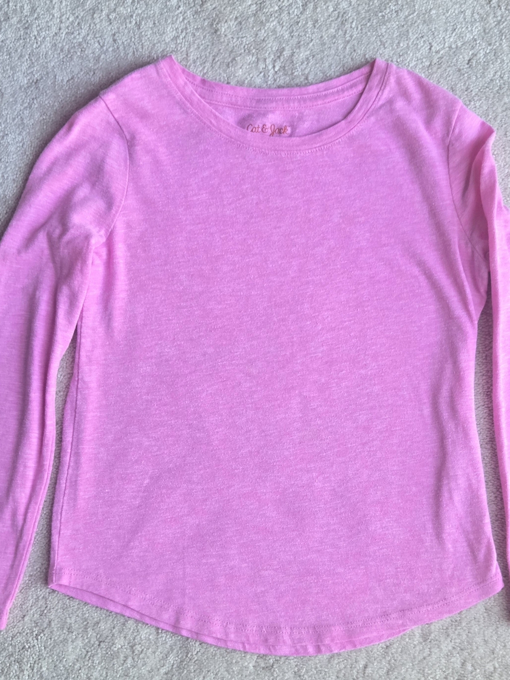 Cat & Jack Heathered Pink Long Sleeve Tee